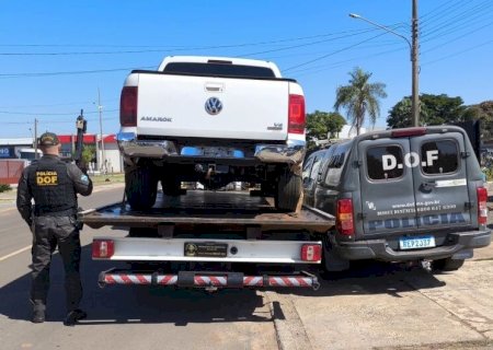 CAMINHONETE ADULTERADA QUE SEGUIA PARA O PARANÁ É APREENDIDA EM AMAMBAI