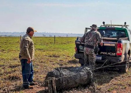OBJETO CILÍNDRICO E METÁLICO É ENCONTRADO EM FAZENDA E POLÍCIA ACREDITA SER LIXO ESPACIAL