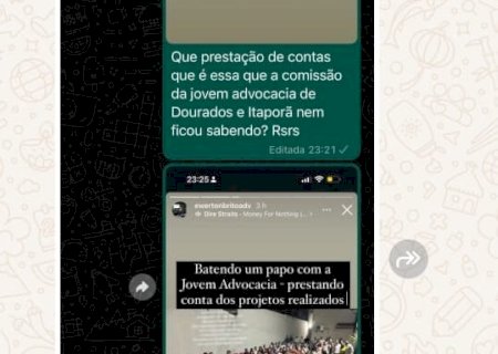 OAB DOURADOS/ITAPORÃ: PRESIDENTE DA COMISSÃO JOVEM TERIA SIDO EXCLUÍDA DE REUNIÃO DE PRESTAÇÃO DE CONTAS