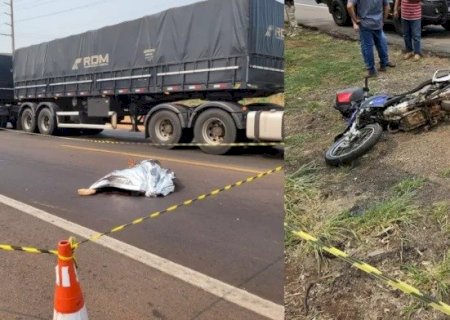 MOTOCICLISTA PASSA POR DUAS CARRETAS, COLIDE E MORRE NA BR-163 EM MATO GROSSO DO SUL