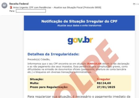 NOVO GOLPE DO CPF: CRIMINOSOS AMEAÇAM AS VÍTIMAS COM MULTAS E BLOQUEIO DE CONTAS