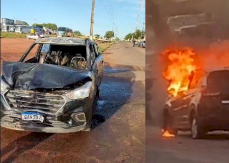 VEREADOR TEM CARRO INCENDIADO E QUASE É LINCHADO APÓS ACIDENTE EM RIBAS DO RIO PARDO