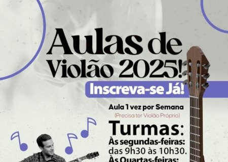 PREFEITURA DE DOURADOS ABRE INSCRIÇÕES PARA AULAS DE VIOLÃO NO PARQUE DOS IPÊS