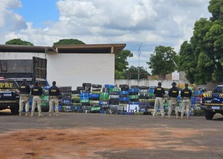 POLÍCIA APREENDE FUZIL E 4,5T DE MACONHA EM MEIO A CARGA DE SOJA