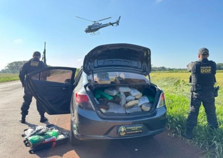 COM APOIO DE HELICÓPTERO, DROGA AVALIADA EM CERCA DE R$ 1 MILHÃO É APREENDIDA EM DOURADOS