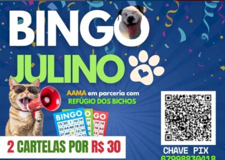 DOURADOS TERÁ BINGO SOLIDÁRIO NO DOMINGO EM PROL DA CAUSA ANIMAL