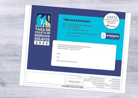 SEGUNDA PARCELA DA TAXA DE LIXO EM DOURADOS VENCE DIA 16 DE JUNHO