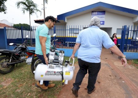 PREFEITURA DE DOURADOS EQUIPA POSTO DE SAÚDE DO PARQUE DO LAGO II COM COMPRESSOR ODONTOLÓGICO