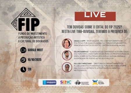 EM LIVE, PREFEITURA ESCLARECE DÚVIDAS DE EDITAL DO FUNDO DE INVESTIMENTOS CULTURAIS