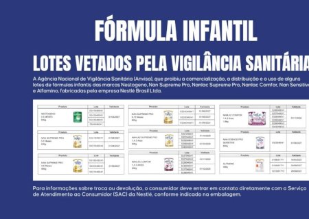 PREFEITURA REFORÇA FISCALIZAÇÃO DE FÓRMULAS INFANTIS DA NESTLÉ BARRADAS PELA ANVISA