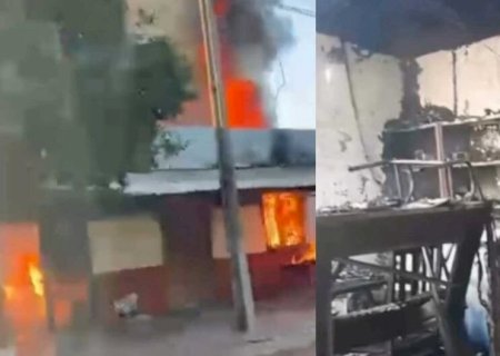 INCÊNDIO DESTRÓI ESTABELECIMENTO COMERCIAL EM BONITO