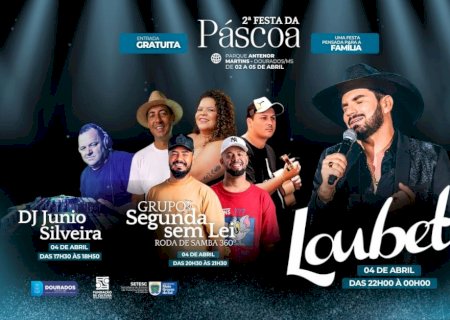 LOUBET E GRUPO SEGUNDA SEM LEI AGITAM SÁBADO NA FESTA DA PÁSCOA EM DOURADOS