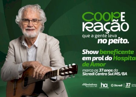 SHOW DE RENATO TEIXEIRA MARCA JANTAR SOLIDÁRIO EM APOIO AO HOSPITAL DE AMOR DE DOURADOS